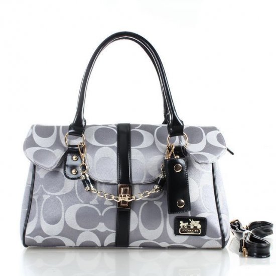 Coach Ring Chain Large Grey Satchels FBZ | Women